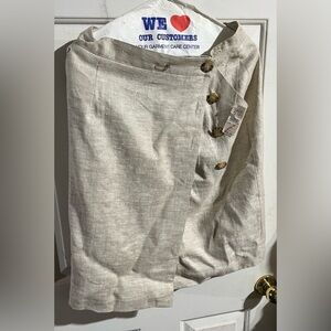 Talbots Light Tan Buttoned Pencil Skirt